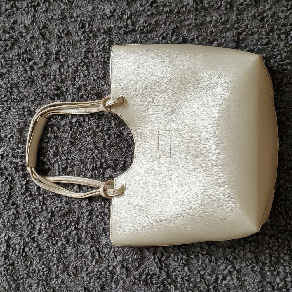 Nieman Marcus champagne colored leather tote
